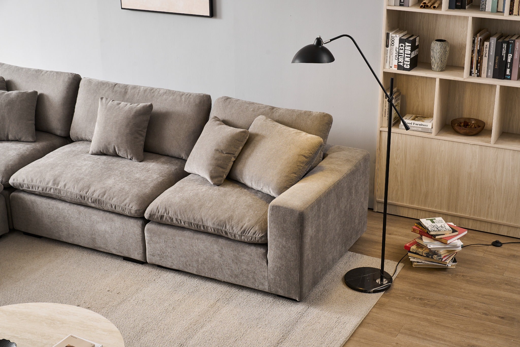 Norwick Grey Cloud Sectional Sofa – 4-Piece