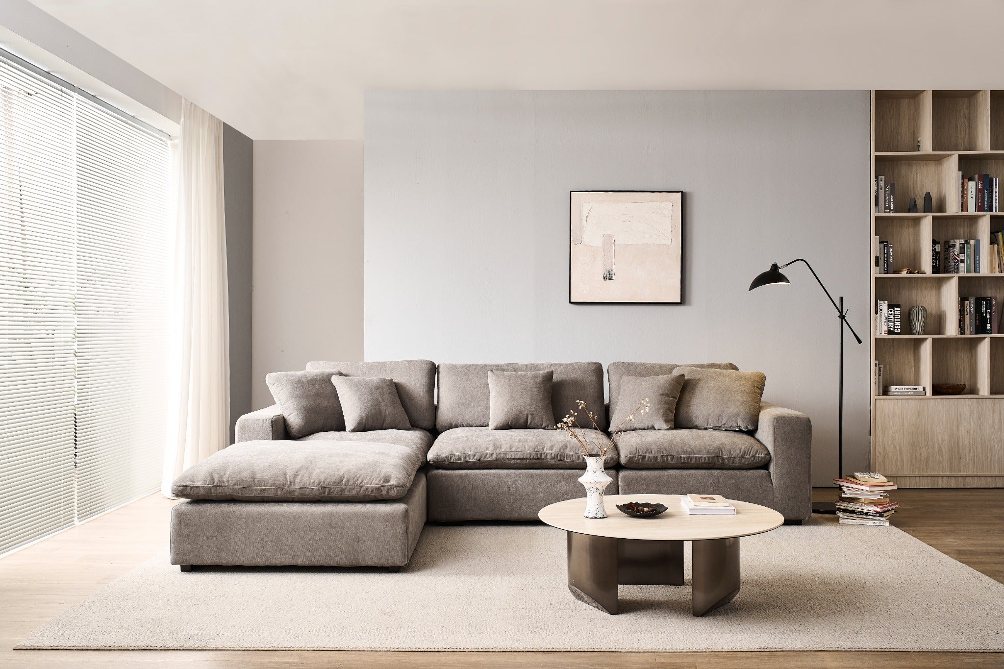 Norwick Grey Cloud Sectional Sofa – 4-Piece