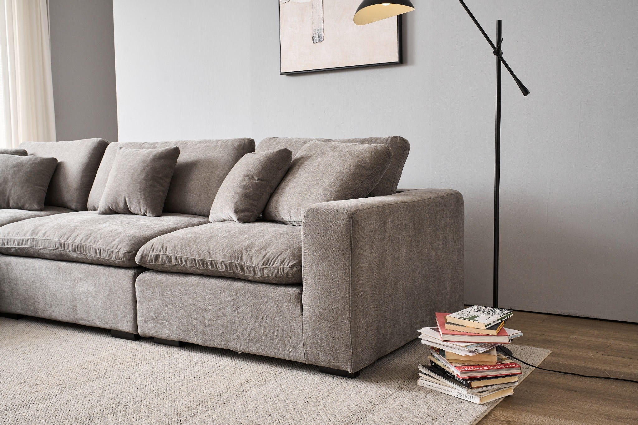 Norwick Grey Cloud Sectional Sofa – 4-Piece