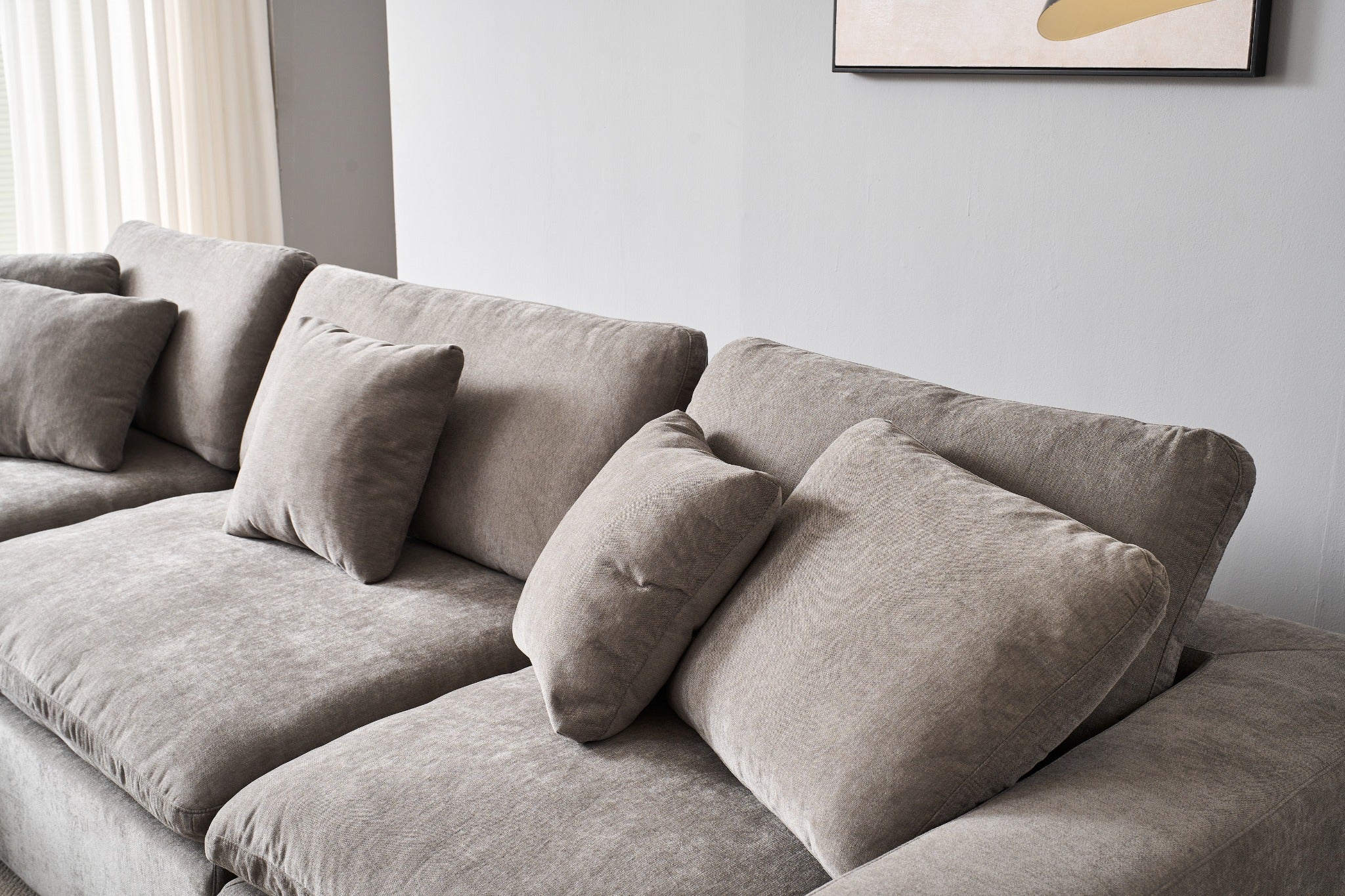 Norwick Grey Cloud Sectional Sofa – 4-Piece