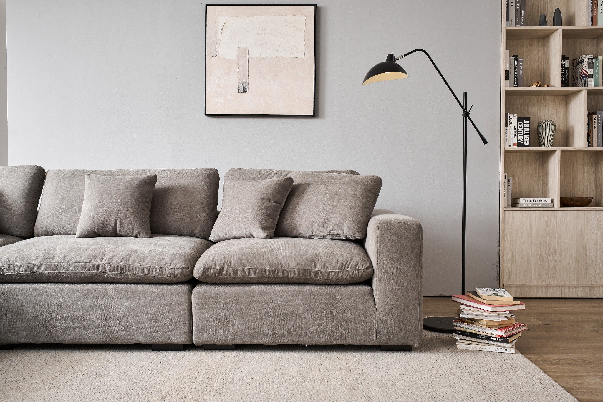 Norwick Grey Cloud Sectional Sofa – 4-Piece