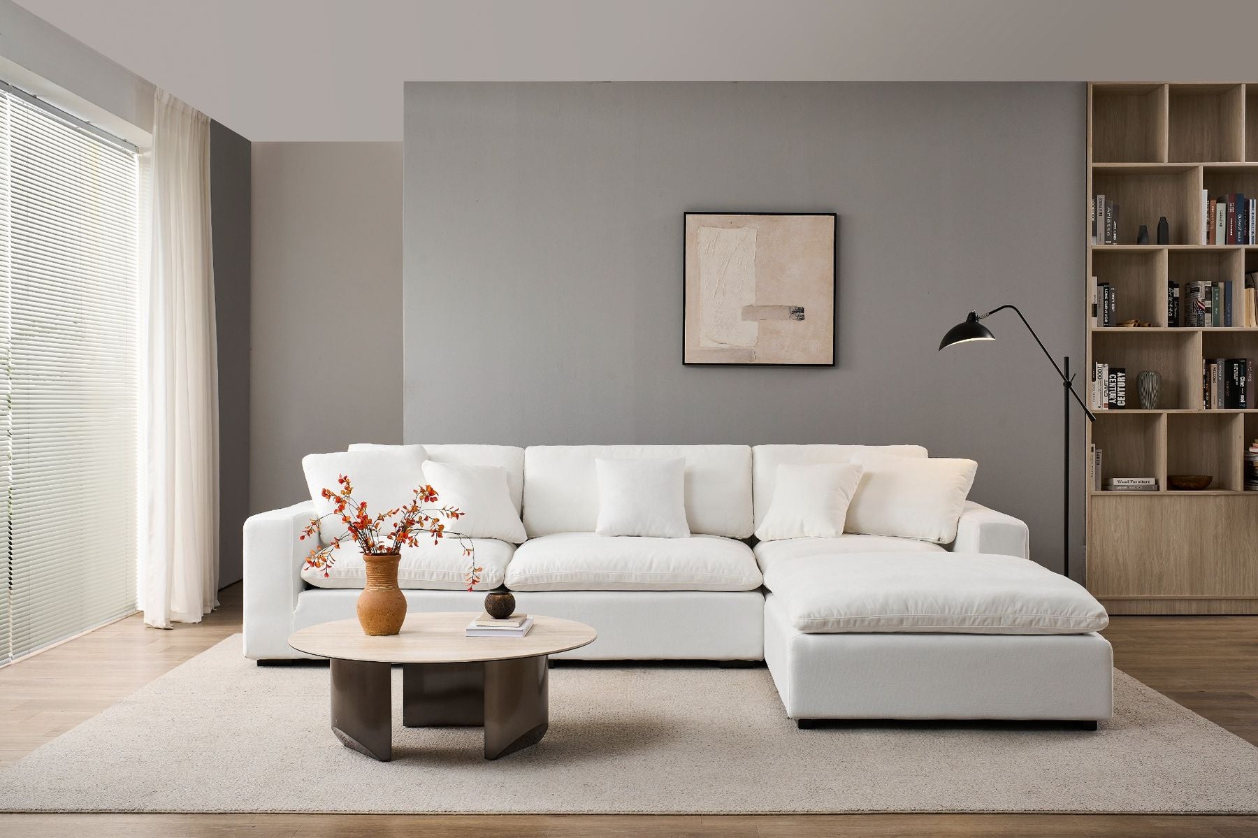 Norwick White Cloud Sectional Sofa – 4-Piece