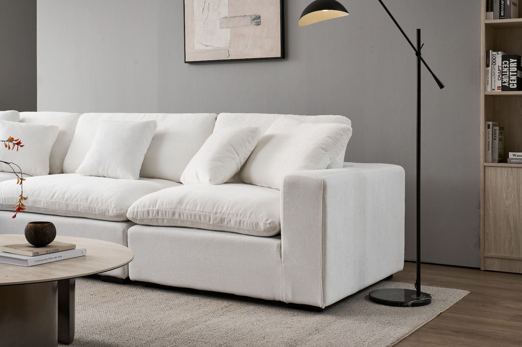 Norwick White Cloud Sectional Sofa – 4-Piece